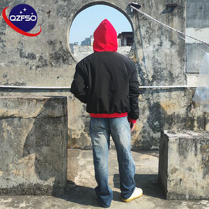 Chaqueta Bomber de Diseño Extragrande, Resistente al Viento, con Capucha y Revestimiento Personalizado del Fabricante QZFSO, Diseño de Doble Capa a Cuadros - Product Image 4