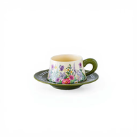 Ensemble de tasses à thé en céramique rétro de luxe violettes en gros, cadeau moderne et exquis, souvenir, tasse à thé de l'après-midi