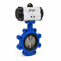 Vanne papillon pneumatique à double demi-arbre en fonte ductile de 12 pouces avec siège EPDM, disque en acier inoxydable 304, API609, pour liquides réfrigérés, OEM/ODM