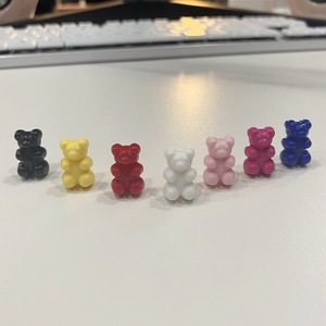 Acryl opake <span class=keywords><strong>gummy</strong></span> multicolor teddybeer kralen met verticale opening, snoepkleurige bedels voor het maken van DIY sieraden - Product Image 3