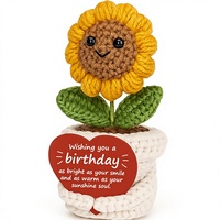 Peluche tournesol au crochet Overcame - Cadeau inspirant et amusant pour anniversaire, fête des Mères, pour femmes, hommes, maman, meilleure amie - Idée cadeau unique