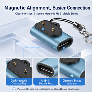 Adaptateur de charge magnétique USB-C SIKAI pour <span class=keywords><strong>Huawei</strong></span> <span class=keywords><strong>Honor</strong></span> Band 6/7/8/9/<span class=keywords><strong>10</strong></span>/11 Pro, <span class=keywords><strong>chargeur</strong></span> de montre portable Type-C, convertisseur pour les voyages - Product Image 2