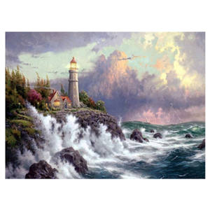 Hot Selling Full Diamond Wholesale Seaside <strong>Lighthouse</strong> Canvas DIY 5D Diamond <strong>Painting</strong> - Product Image 1