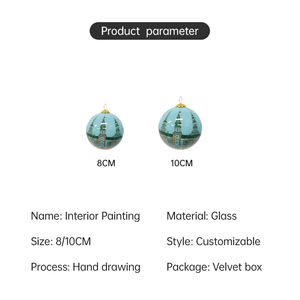 Großhandel Klarglas Weihnachts kugel Ornamente Anpassbare Größe mit DIY handgemalten Muster und Logo im Inneren - Product Image 3