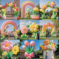 Arche gonflable en PVC personnalisée avec un joli motif floral pour les événements en plein air/en intérieur, les décorations de jardins et de centres commerciaux