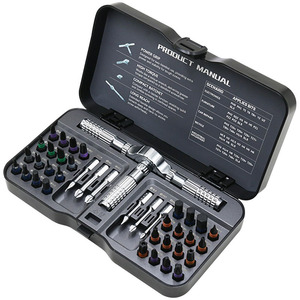40 in 1 Ratchet <b>Screwdriver</b> <b>Set</b> Multifunctional Steel <b>Bit</b> Magnetic Screw T T-shaped Torque Handle Repair Manual Tools 40 in 1 to - Product Image 1