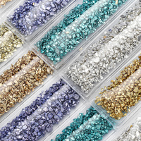 Vente chaude 30g par sac Verre Concassé Pierre Artisanat 1-3mm Glitter Irrégulier Métallique Sprinkles Chunky Glitter Brillant Nail