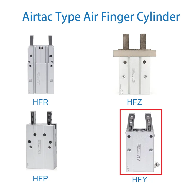 Gaya sudut pegangan udara silinder pneumatik jari Airtac tipe HFTY HFY 6/10/16/20/25/32 pegangan silinder