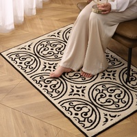 Paillasson d'entrée en polypropylène tufté jacquard, style classique européen vintage, inspiré du luxe léger, antidérapant et durable