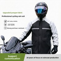 Ensemble imperméable et pantalon de pluie réfléchissant en PVC respirant, style deux pièces, avec capuche amovible pour hommes adultes cyclistes