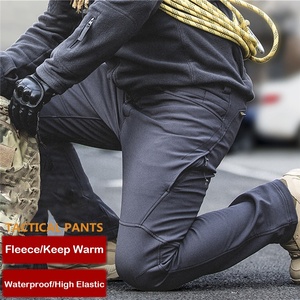 Winter Fleece Hiking Pants Men High Elastic Tactical Pants Windproof Climbing Trousers Waterproof Outdoor Hiking Pants