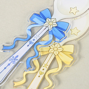 Custom New Creative Acrylic Transparent Cartoon Girl Heart Bow Badge Display Stand Card Stick <b>Millet</b> Photo Friend Gift - Product Image 4