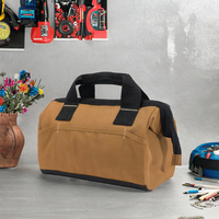 Sac à outils sur site, durable, résistant à l'eau, en polyester, avec fermeture éclair, 15 poches, poids moyen, 13 pouces, 33x18.4x27.9CM, pour le marron