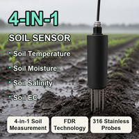 Capteur de sol pour la recherche scientifique, sortie SDI-12, température, humidité, conductivité électrique et salinité du sol, haute précision