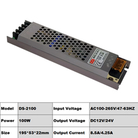 Fuente de Alimentación LED Ultra Delgada de 8.5A 12V 100W, Controlador de Luz Delgado, Transformador LED de 8.5 Amperios, Controlador LED de Corriente Constante de 12V