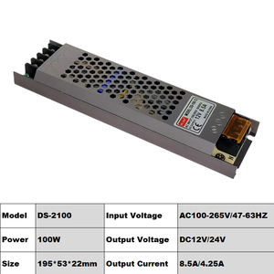 Источник питания светодиода ультра тонкий 8.5a 12v 100w тонкий световая сила драйвер 8.5amp трансформаторы наружные светодиодные потолочные светильники 12v постоянного тока светодиодный драйвер - Product Image 4