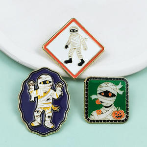 Broche Mignonne de Dessin Animé Momie <span class=keywords><strong>Zombie</strong></span>, Design Unique, Accessoire d'Halloween, Badge de Vêtement en Alliage Émaillé - Product Image 2