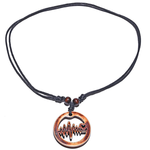 FX032 colgante de corazón de pulsación gargantilla ECG personalizada estilo Tribal Retro collar de hueso de yak amuleto regalo cuerda cadena estilo étnico - Product Image 5