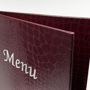 Porte-menu de restaurant personnalisé en cuir de crocodile, format A4, avec reliure à vis, couverture de menu de restaurant - Product Image 6