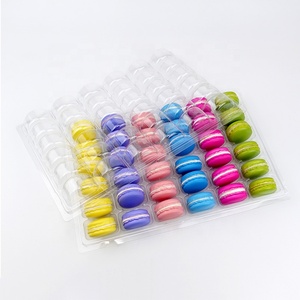 Custom 36 Macarons cookie clear PET plastic blister tray packaging