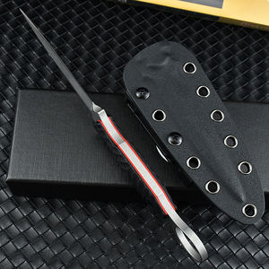 아웃도어 G10 핸들 고정식 칼 D2 강철 블레이드 캠핑 포켓 전술용 사냥 나이프 칼집 포함 - Product Image 4