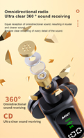 Nouveau microphone cravate sans fil T90 3-en-1 dynamique, portable, 2.4G, léger, omnidirectionnel, avec réduction de bruit, en plastique