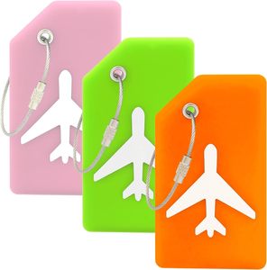 Silicone Luggage Tags for Travel Bag Suitcase Tags Standard Size Label <b>Flight</b> Baggage Accessories With Steel Loop Custom Logo - Product Image 1