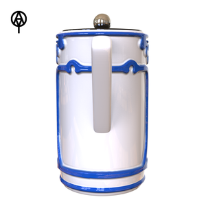 Vente en gros Cafetière à presse française en céramique faite à la main sur mesure avec motif en relief bleu Pot à café en porcelaine de style <span class=keywords><strong>vintage</strong></span> - Product Image 3