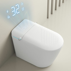 WC moderne pour appartement, à poser au sol, avec économie d'<span class=keywords><strong>eau</strong></span>, télécommande, siège chauffant, chasse d'<span class=keywords><strong>eau</strong></span> à jet siphonique, en céramique, siphon en S - Product Image 2