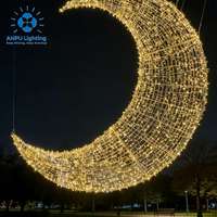 Guirnalda de Luces LED Gigante Anpu con Forma de Luna Creciente y Estrellas, Decoración Impermeable para Exteriores, Festivales y Eventos