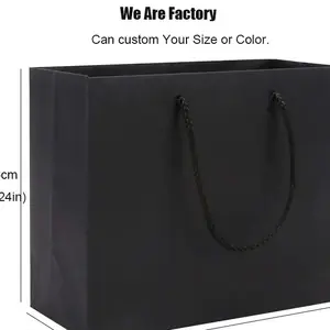 Fabricante de fábrica Impresión de logotipo personalizado Marca privada Blanco Negro Cartón Bolsa de papel de compras con logotipo
