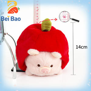 Kreatives Lustiges 2-in-1 Abnehmbares Apfel- und Schwein-Kombinationskissen Wendbares Plüsch-Tierkissen mit PP-Füllung Besticktes Kinderspielzeug - Product Image 2