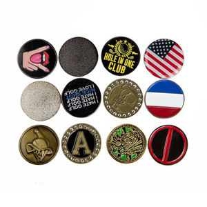 Marqueur de balle de golf rond de haute qualité avec clip, marqueur de golf double face premium en alliage de zinc - Product Image 3