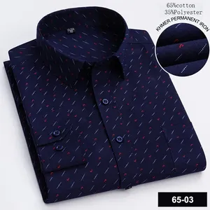 Cotton Casual Long-sleeve <strong>Shirts</strong> for <strong>Men</strong> Vintage Designer Print Yarn Dyed Breathable Spring Single <strong>Pocket</strong> - Product Image 4
