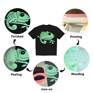 Vinilo Termoadhesivo HTV que Brilla en la Oscuridad <span class=keywords><strong>para</strong></span> Camisetas, Vinilo Termotransferible HTV con Purpurina al por Mayor por Metro - Product Image 5