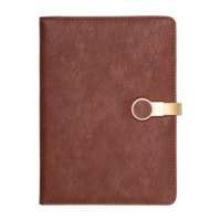 Aurelux Premium Business Graues Strukturiertes Leder-Einband-Tagebuch Notizbuch Antikes Schließsystem Lasergravierter Goldring-Verschluss