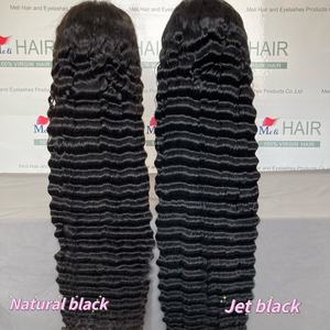 Pelucas Frontales Onduladas Profundas Negro Azabache, Negras Naturales Transparentes para Encaje, 180% de Densidad, Cabello Remy Indio, Personalizables, Sin Rellenos - Product Image 2
