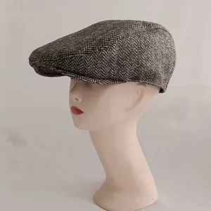 Recién llegado, gorra plana de alta calidad personalizada de fábrica, gorra plana de lana de alta calidad para hombre y mujer, gorras de hiedra, boina de invierno, gorra de hiedra plana