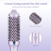 Nouveau produit Brosse lissante chauffante PTC 2 en 1, peigne boucleur, brosse thermique ronde en céramique