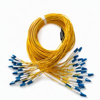 Harga Pabrik OEM 24 Core LC ke LC UPC Single Mode Bend Insensitive G657A1 OFNP Breakout Patch Cord Panjang Dapat Disesuaikan