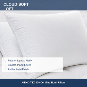 Almohada de Hotel Estándar OEKO-TEX 100, Fabricación Textil para el Hogar, Almohada Moderna de Poliéster Blanco para Cama - Product Image 2
