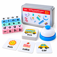 Jeu éducatif Montessori en bois pour apprendre l'orthographe : blocs de lettres, cartes flash et jeu d'association pour enfants garçons et filles
