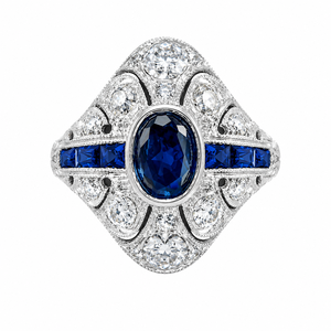 Anello Blu da Donna Stile Vintage Design Palazzo Accessorio per Dito da Indossare Ogni Giorno - Product Image 1