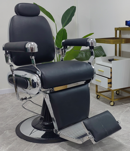 Sillón de Barbería Profesional con Base Dorada, Altura Ajustable y Tapizado en Cuero Sintético de Luxmars - Product Image 5