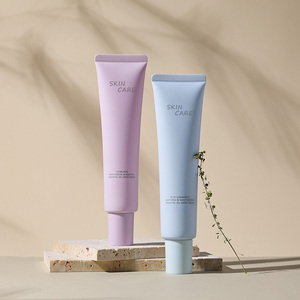 Özelleştirilebilir OEM ve ODM boş yuvarlak mavi mor sıkmak plastik el krem tüpü ile vidalı kapak cilt bakımı için - Product Image 1