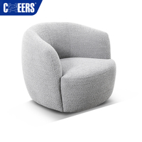 Fauteuil pivotant en tissu moderne et écologique MANWAH CHEER pour salon, appartement, chambre à coucher, usage de loisirs