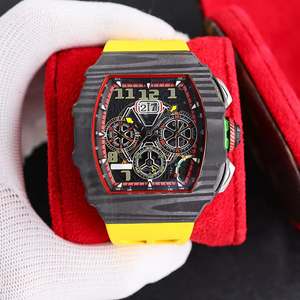 Luxury Carbon Fiber RM65-01 <b>Automatic</b> Self-Winding <b>Chronograph</b> Tonneau Mechanical Watch Rubber New High Quality Designer - Product Image 4