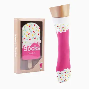 Leuke Sokken Creatieve Ontwerp Fruit Icepop Sokken Kawaii Harajuku Vrouw Grappige Vrouwen Custom Made Gelukkig Ijs Sokken Kerstcadeau