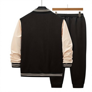 Men's Customized Terry Front Hoodie Jogger Pants Set Sportswear Track Suit 100% Cotton Fleece Quick Dry Casual Two-Piece Winter - Product Image 2