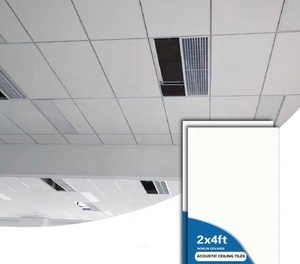Paneles <span class=keywords><strong>de</strong></span> Techo Acústicos Ignífugos e Insonorizantes <span class=keywords><strong>de</strong></span> 600*600*15mm, NRC 0.85 - Product Image 1